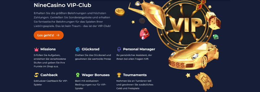 nine casino vip-programm banner