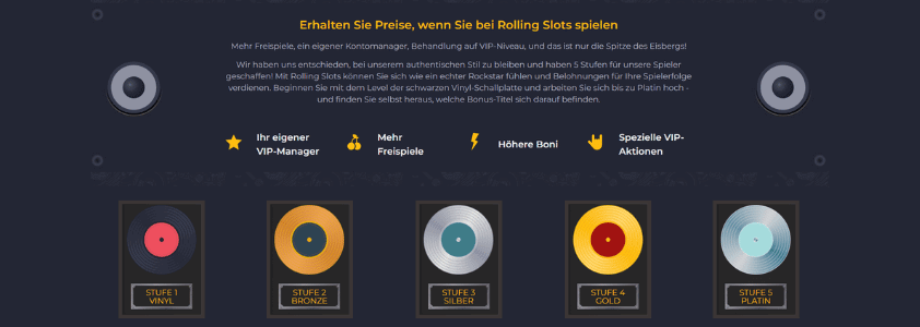 rolling slots casino vip-programm banner